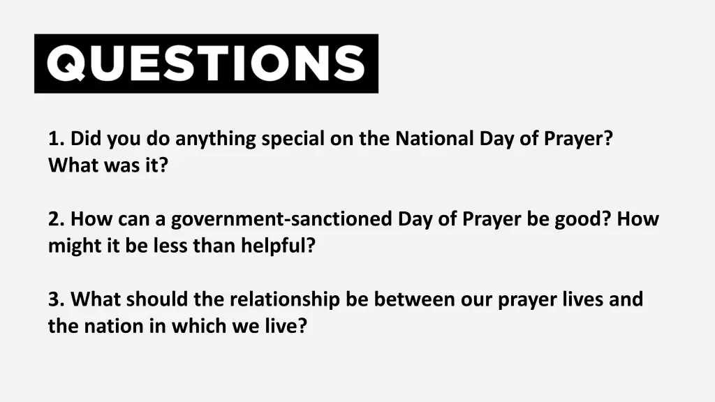 1 did you do anything special on the national