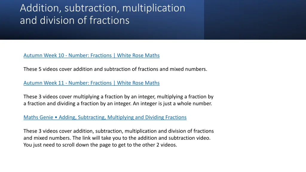 addition subtraction multiplication and division