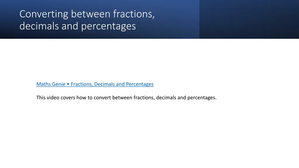 converting between fractions decimals