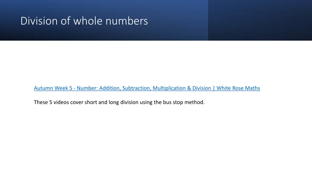 division of whole numbers
