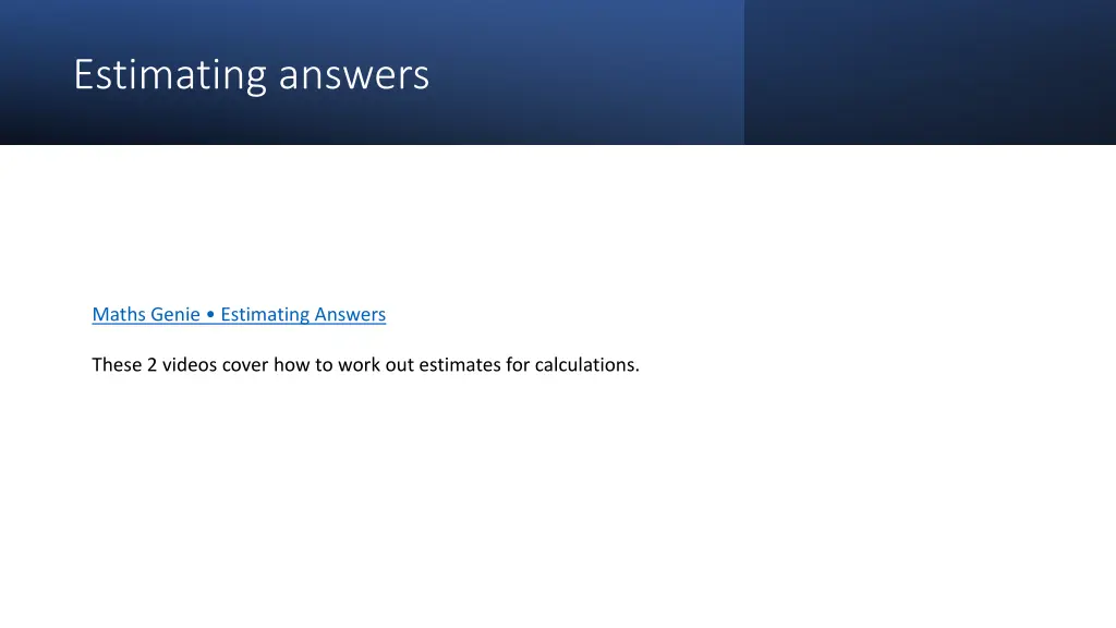 estimating answers