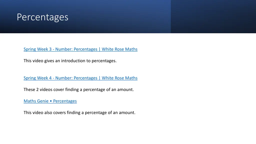 percentages