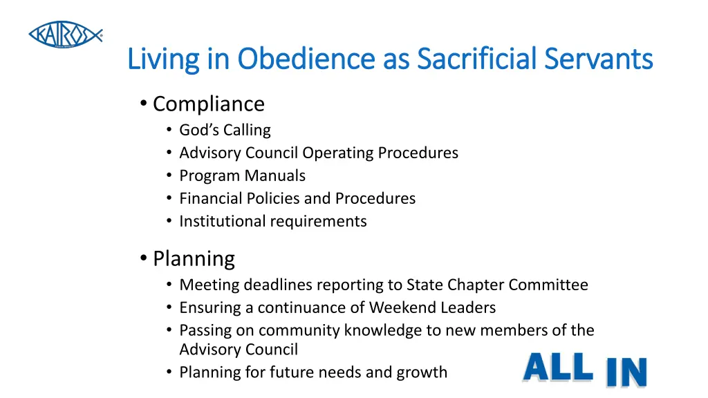 living in obedience as sacrificial servants