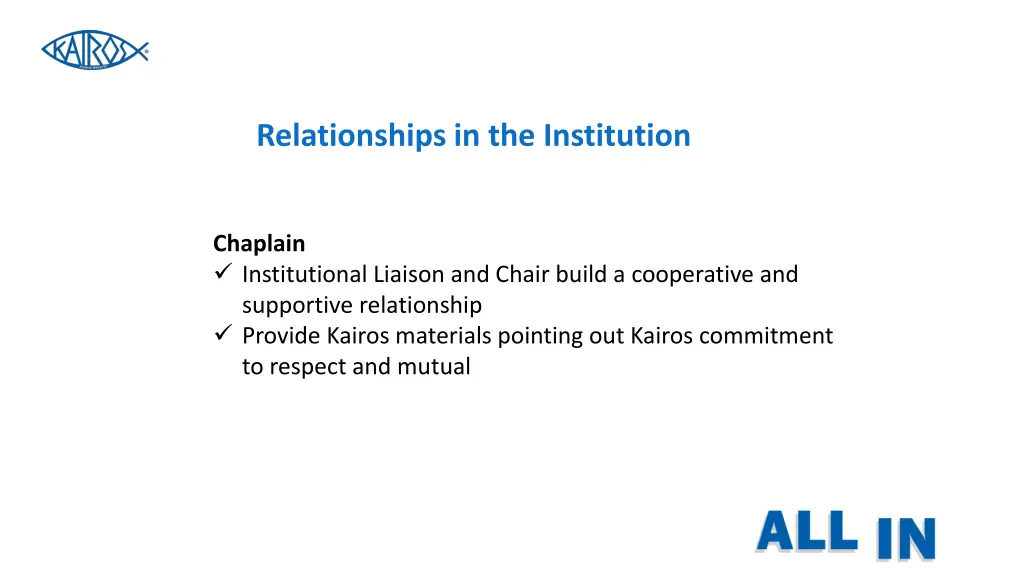 relationships in the institution