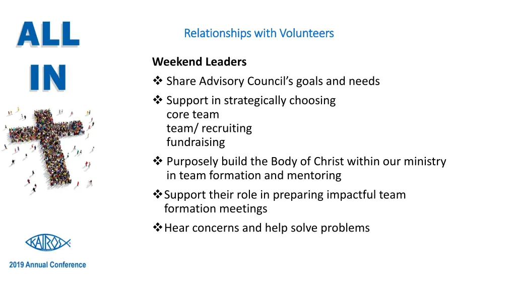 relationships with volunteers relationships with