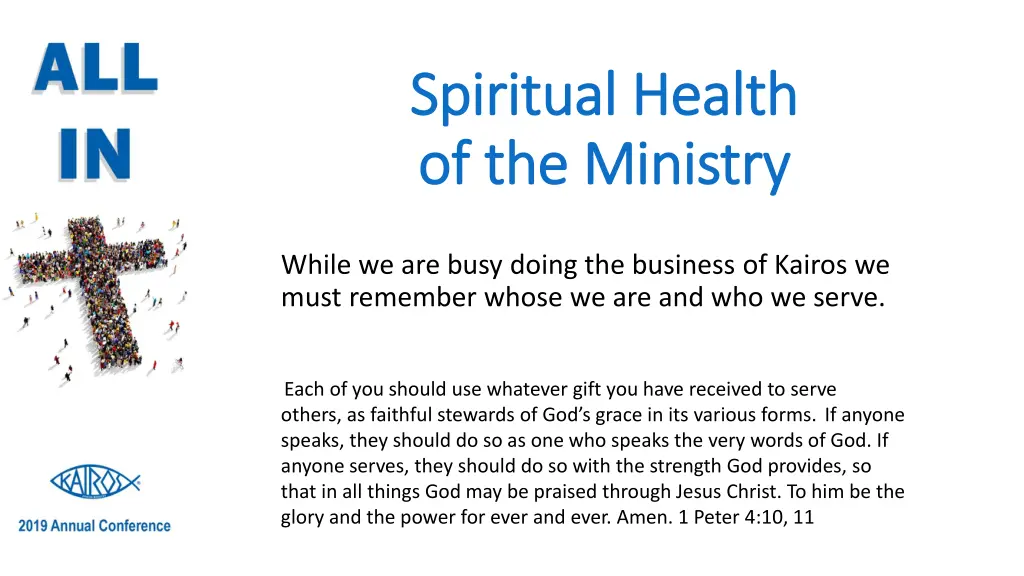 spiritual health spiritual health of the ministry