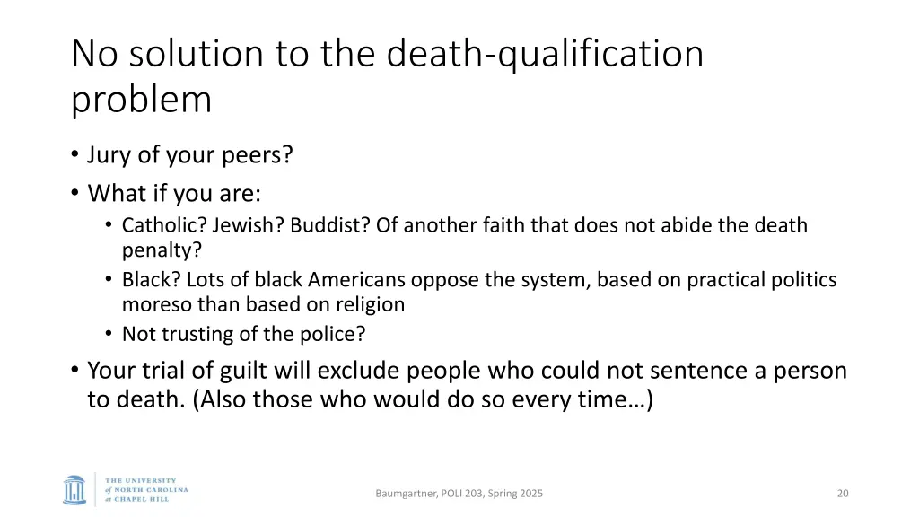 no solution to the death qualification problem