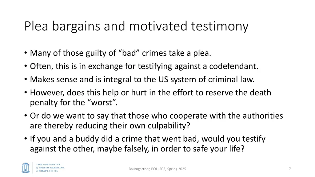 plea bargains and motivated testimony