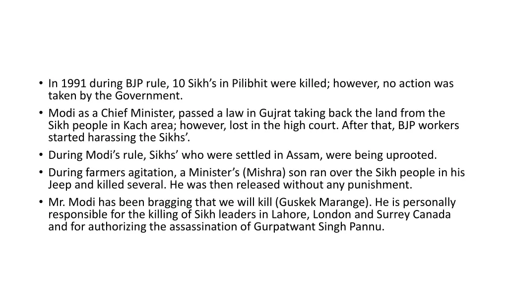 in 1991 during bjp rule 10 sikh s in pilibhit