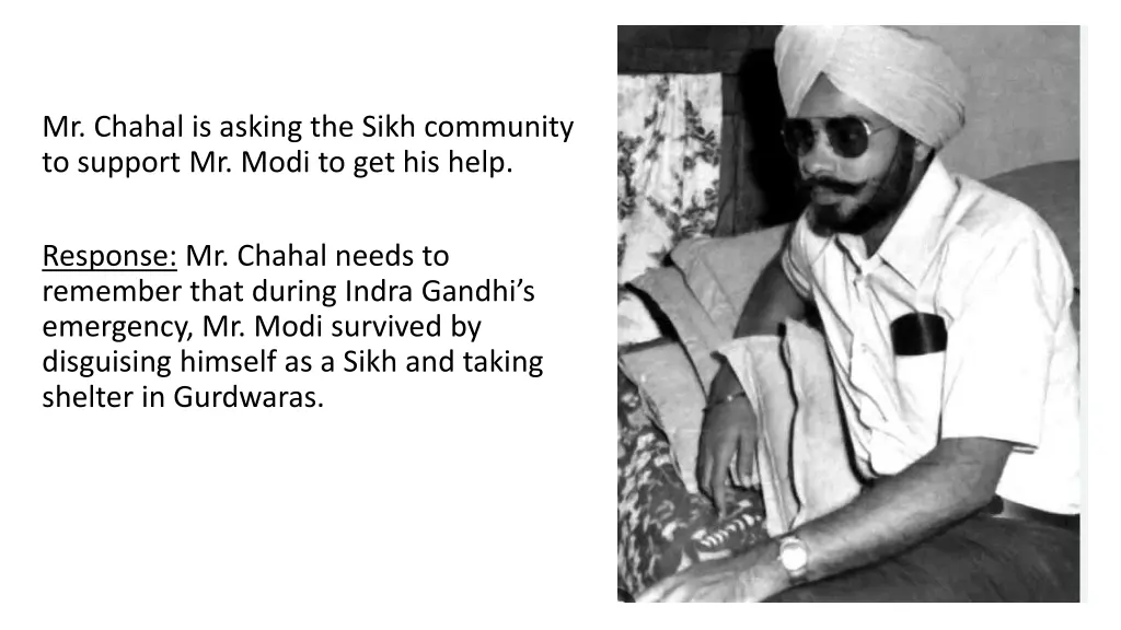 mr chahal is asking the sikh community to support