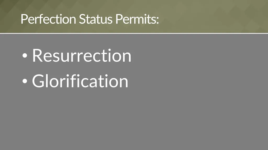 perfection status permits