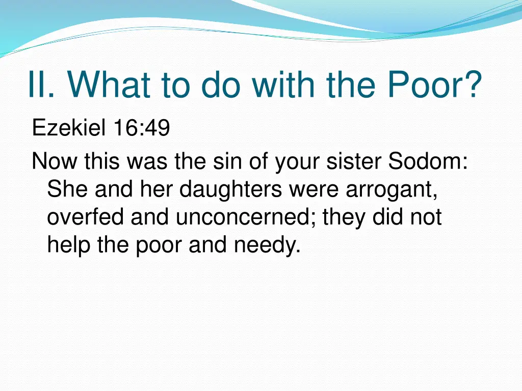 ii what to do with the poor ezekiel