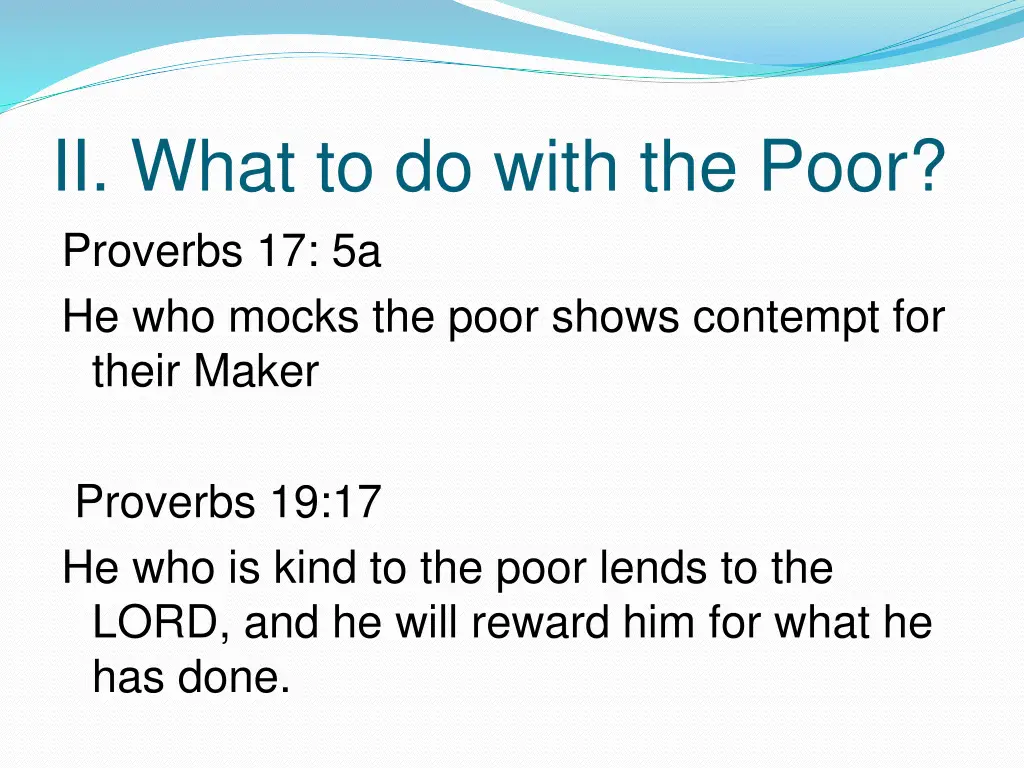 ii what to do with the poor proverbs 1