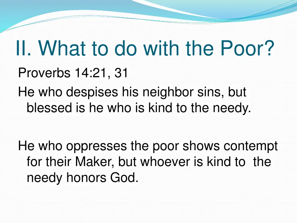 ii what to do with the poor proverbs
