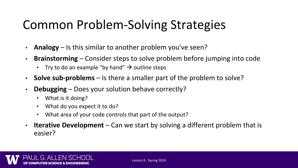 common problem solving strategies