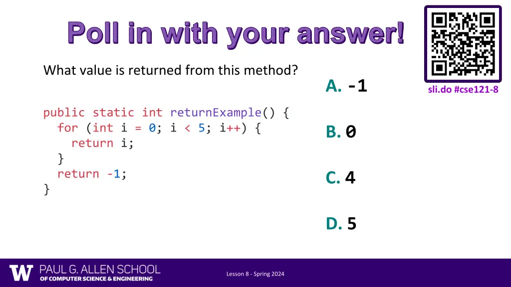 poll in with your answer