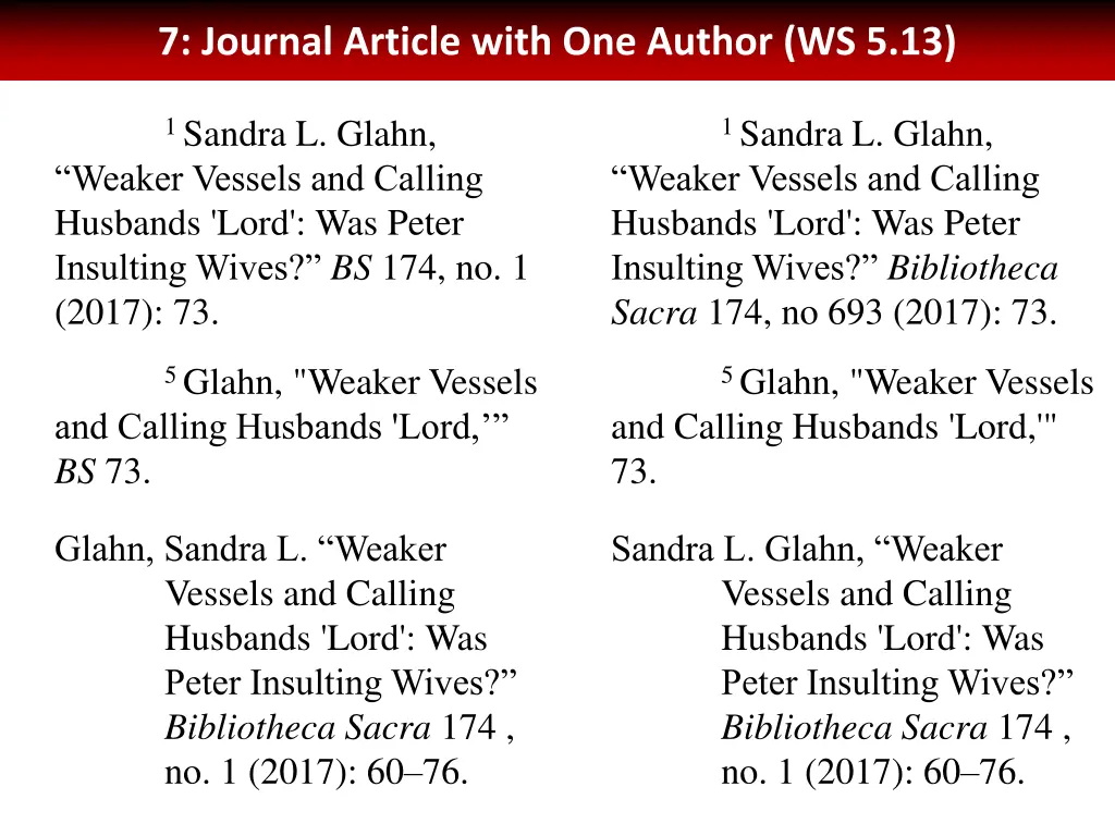 7 journal article with one author ws 5 13
