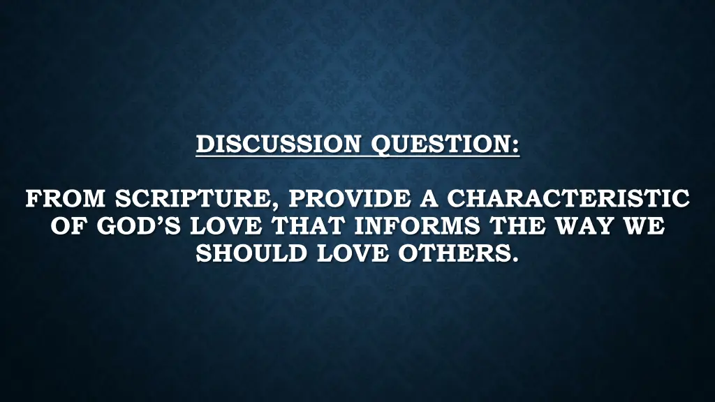 discussion question