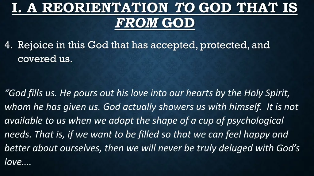 i a reorientation to god that is from god 1