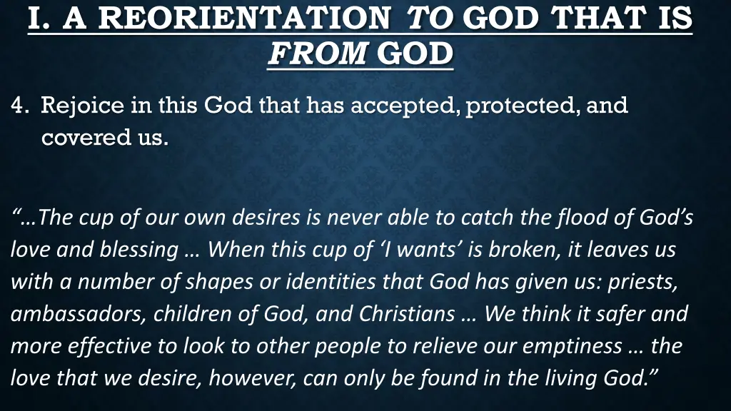 i a reorientation to god that is from god 2