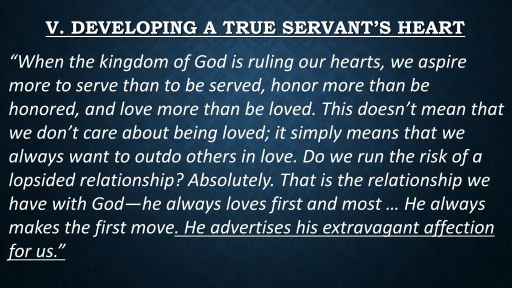 v developing a true servant s heart 1