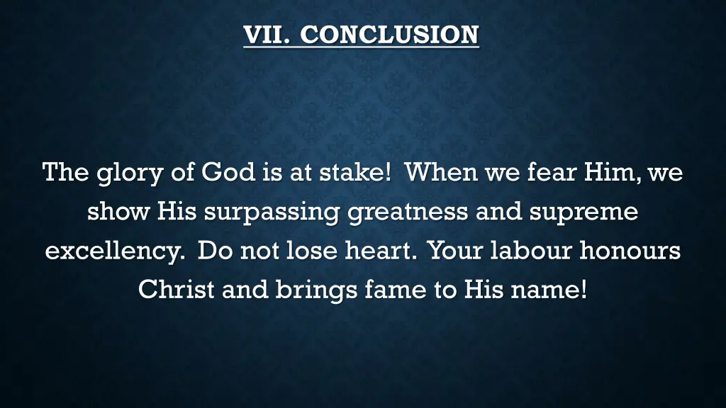 vii conclusion