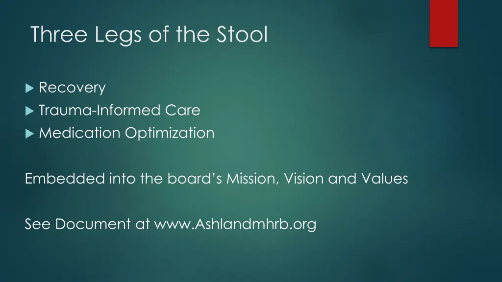 three legs of the stool
