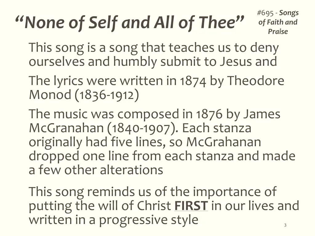 695 songs of faith and praise