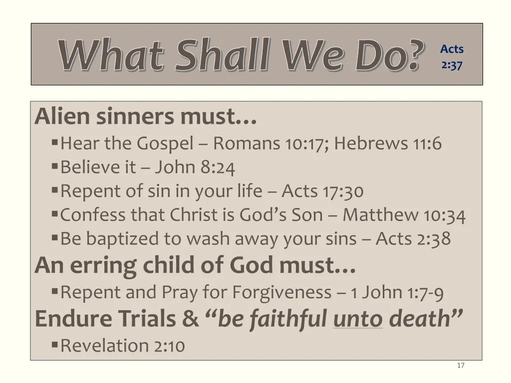 what shall we do