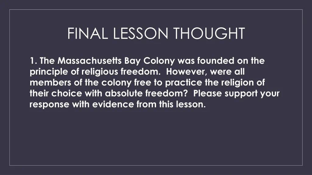 final lesson thought