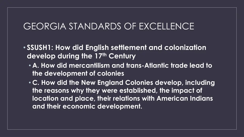 georgia standards of excellence 1
