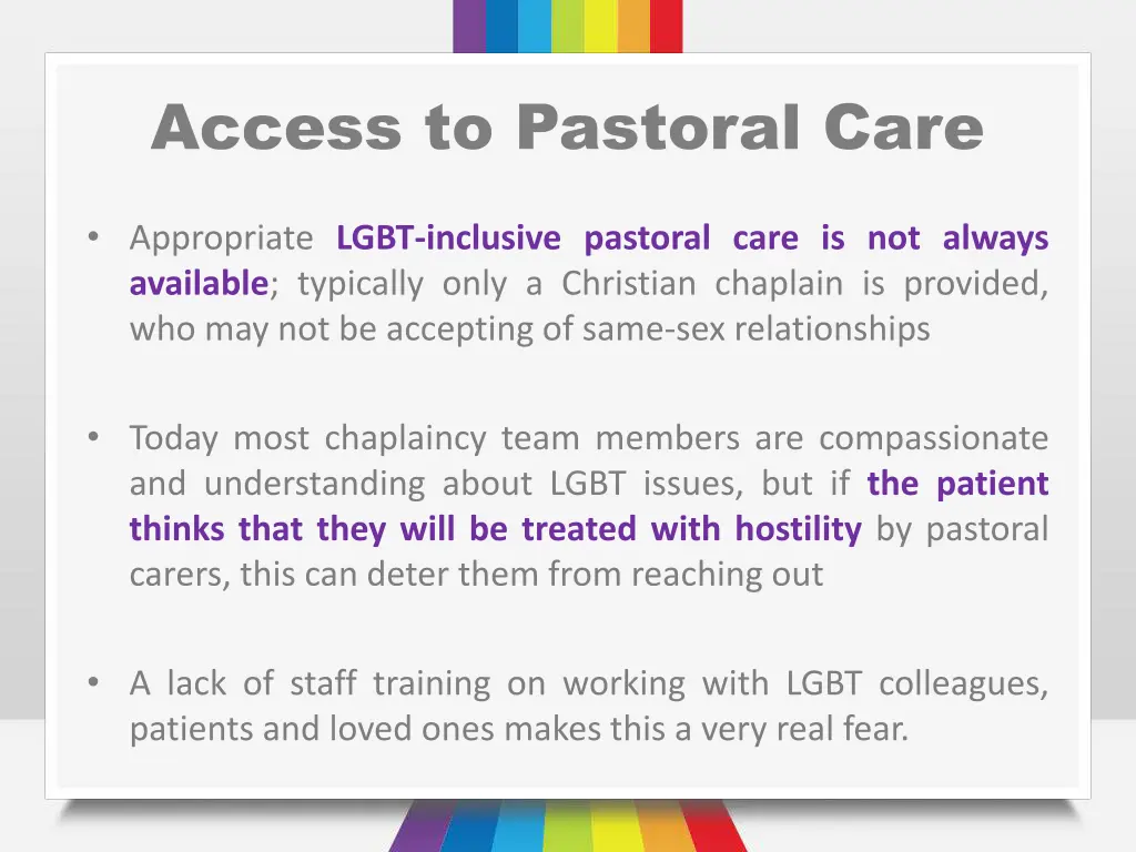 access to pastoral care