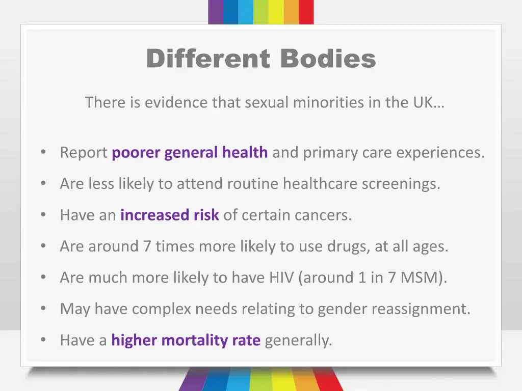 different bodies