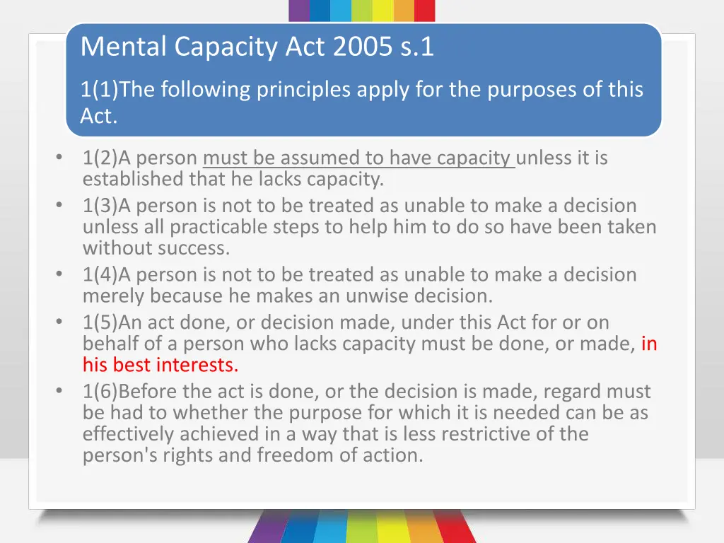 mental capacity act 2005 s 1