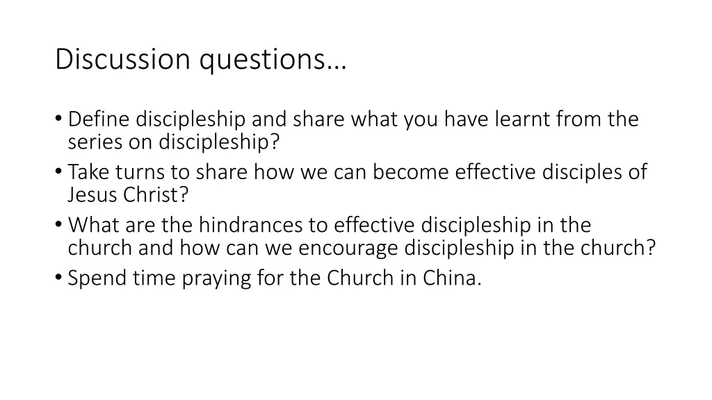 discussion questions