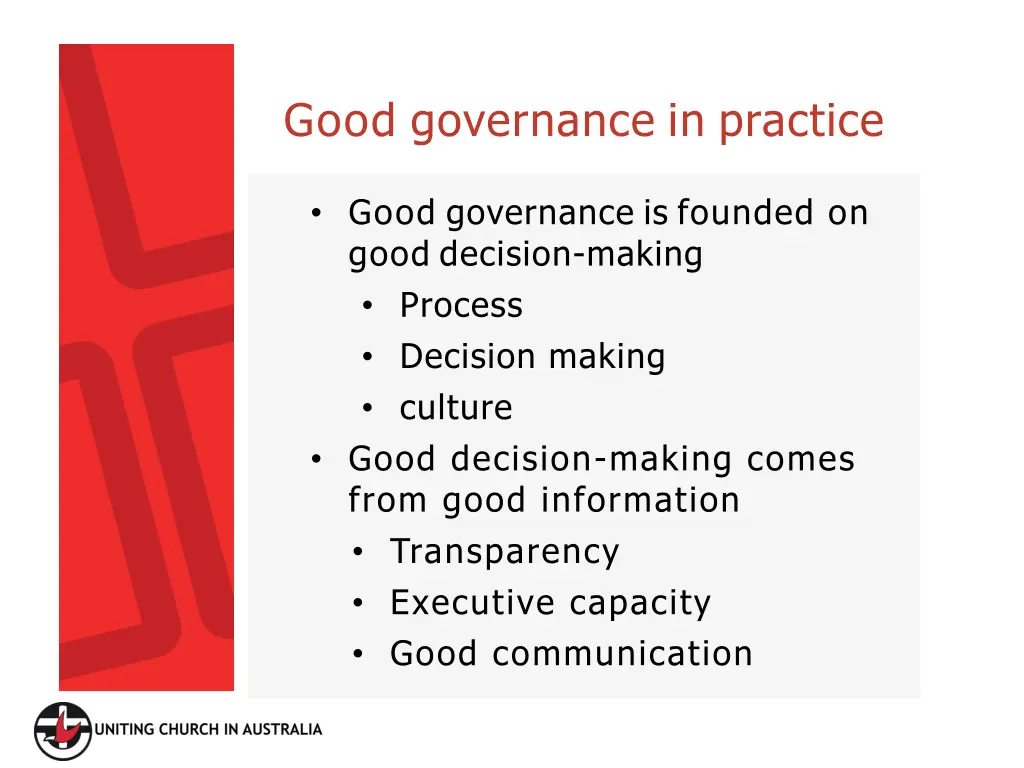 good governance in practice