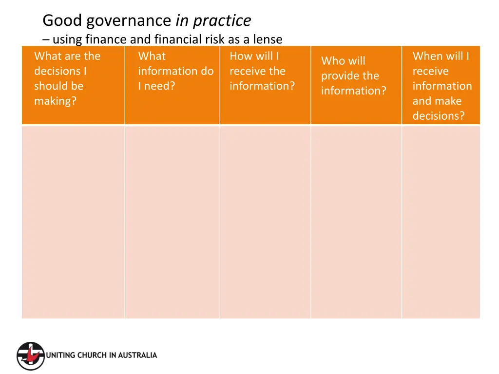 good governance in practice using finance