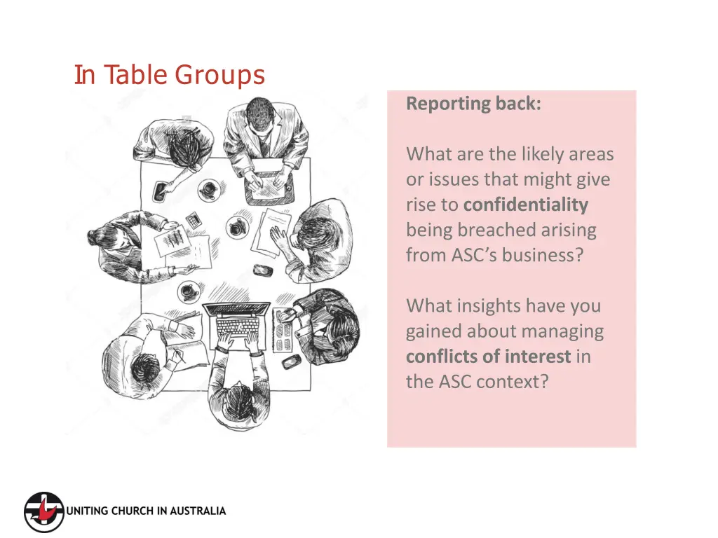 in table groups