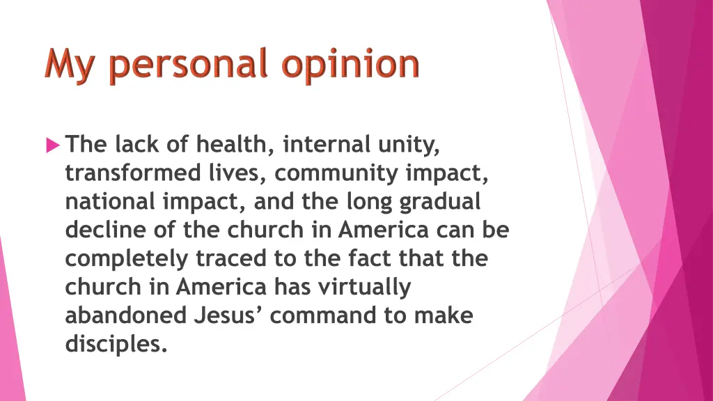 the lack of health internal unity transformed