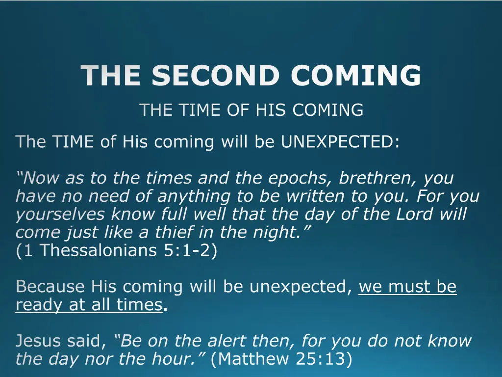the second coming 12