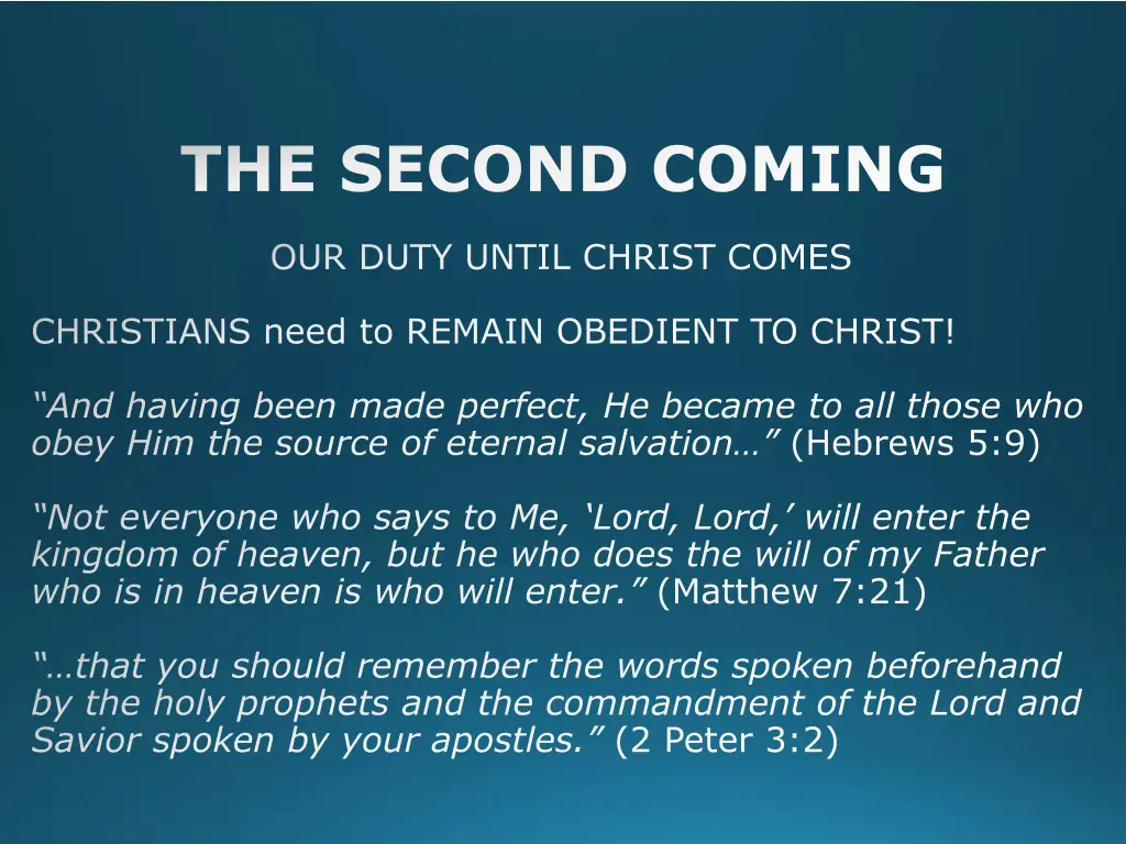 the second coming 24