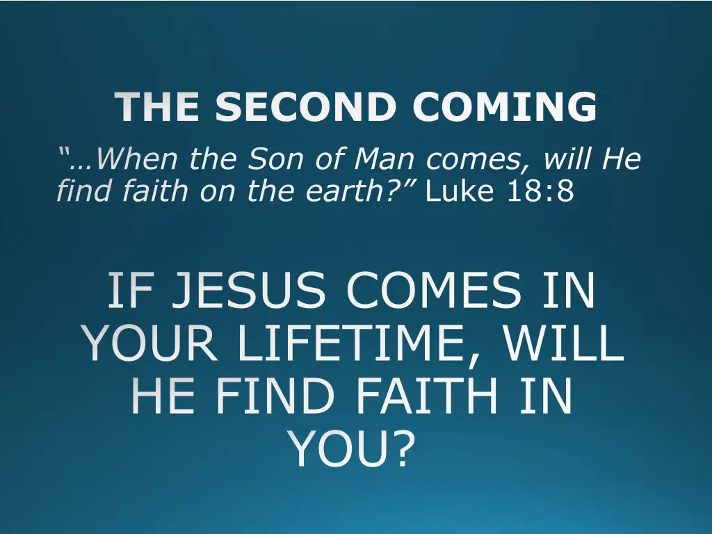 the second coming 27
