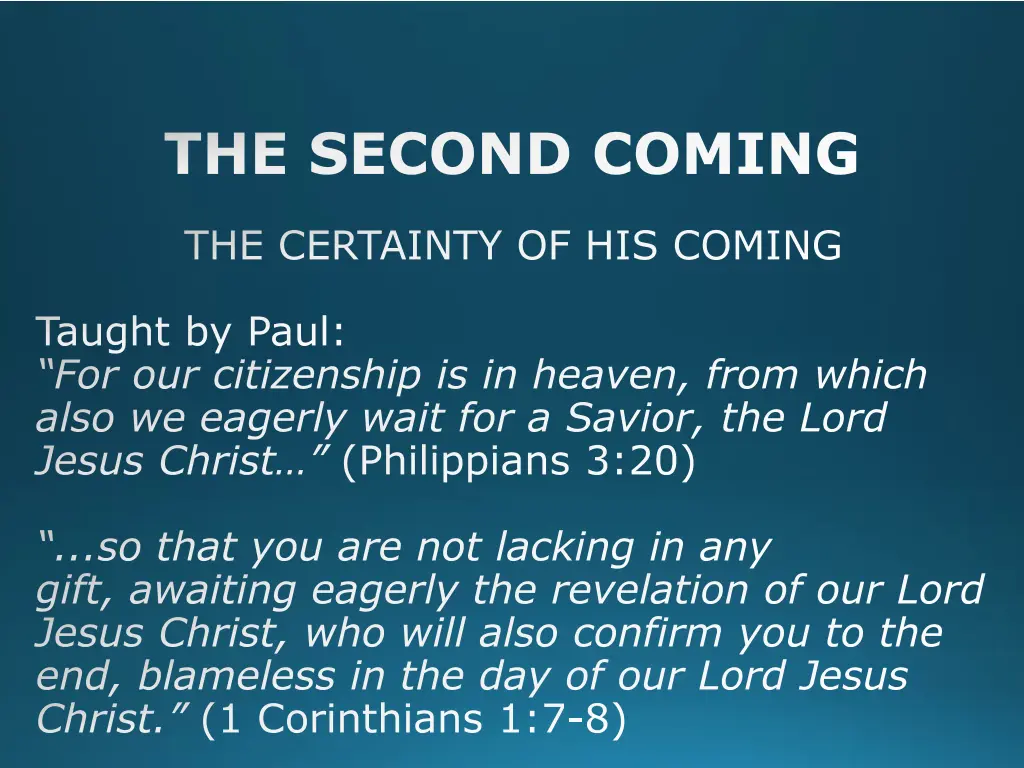 the second coming 5
