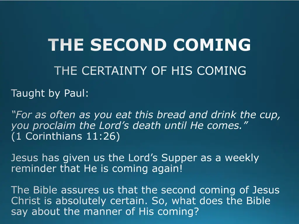 the second coming 6