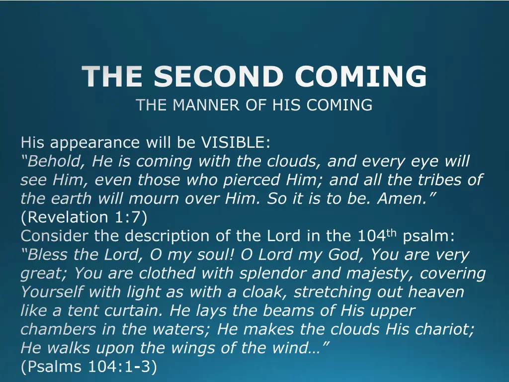the second coming 9