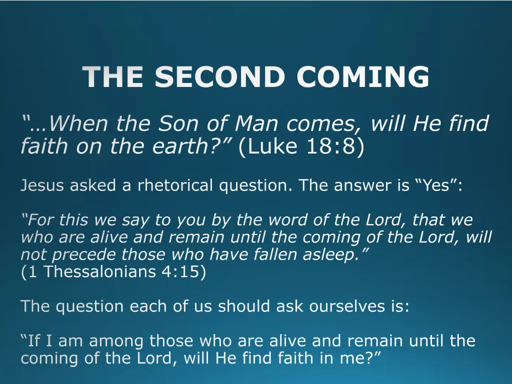 the second coming