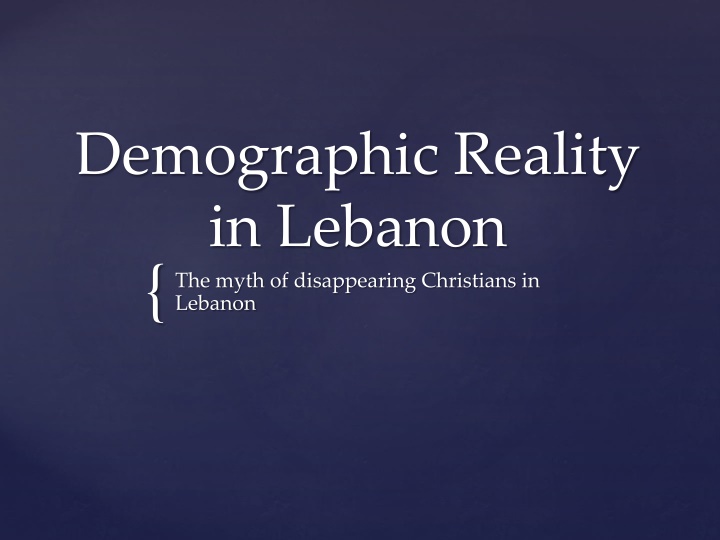 demographic reality in lebanon the myth