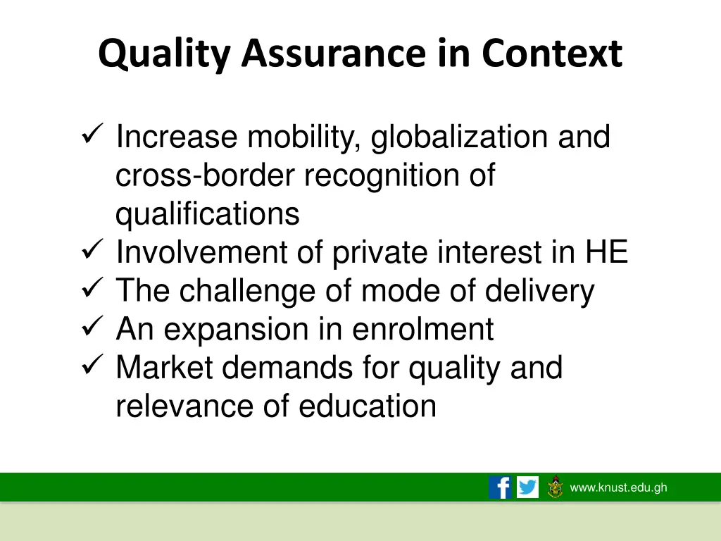 quality assurance in context 1