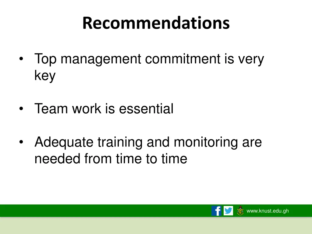 recommendations