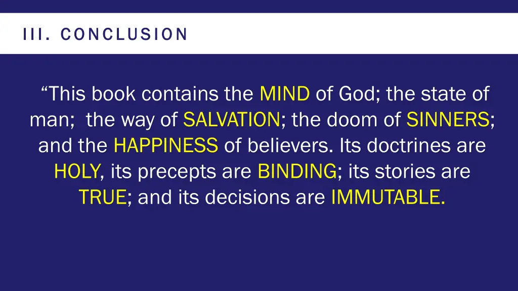 iii iii conclusion conclusion